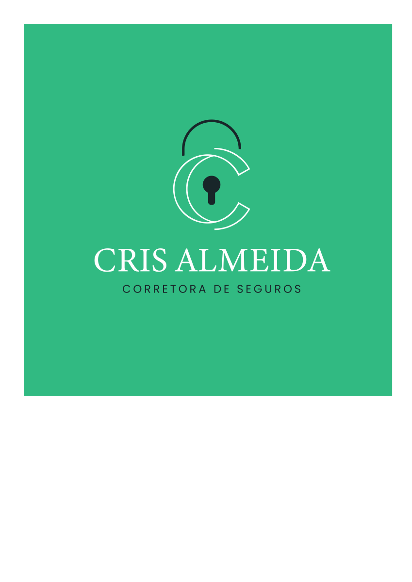 Logo Cris Almeida Corretora de Seguros, com símbolo de cadeado